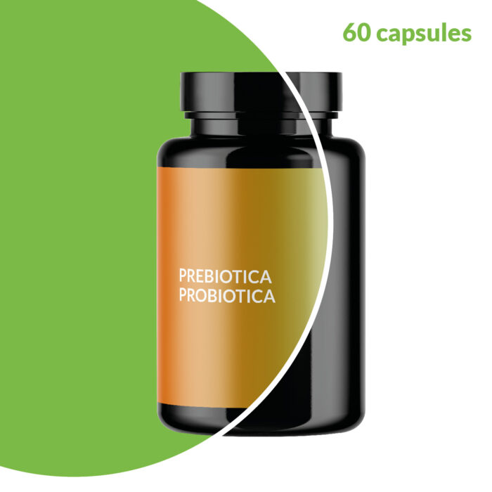 SuppleMade Prebiotica en Probiotica AR Capsules in verpakking, voor een gezonde darmflora en verbeterde spijsvertering.